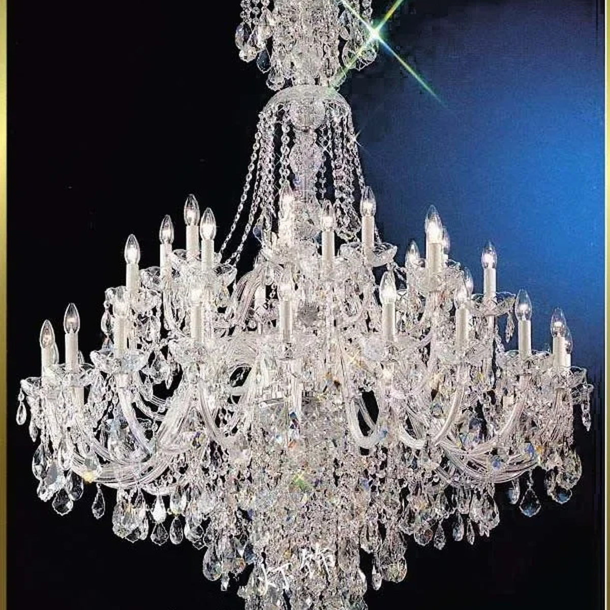 AM0791 — European Stairwell Duplex Metal Chandelier for Hotels & Ballrooms
