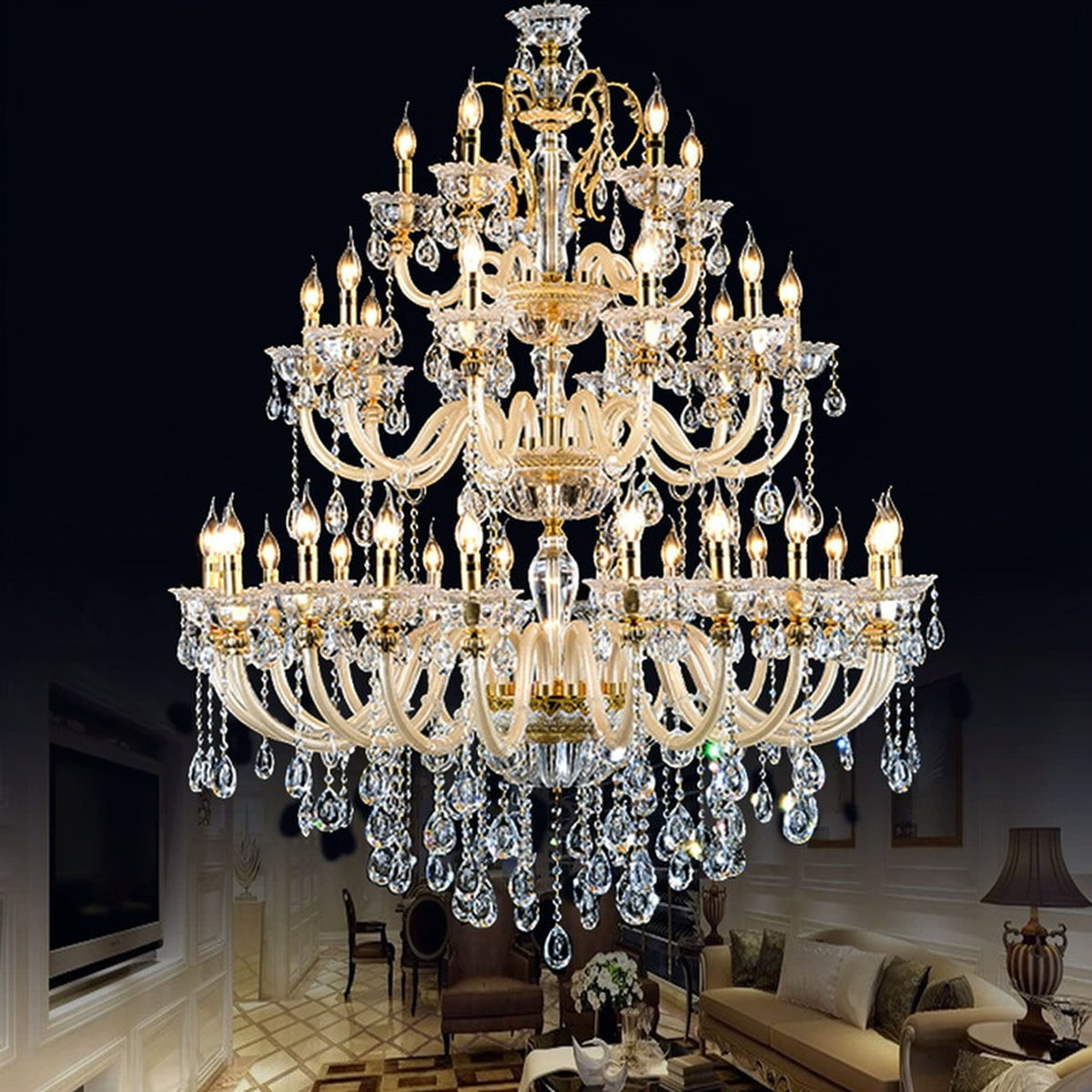 AM0794 — European Crystal Glass Chandelier for Studies
