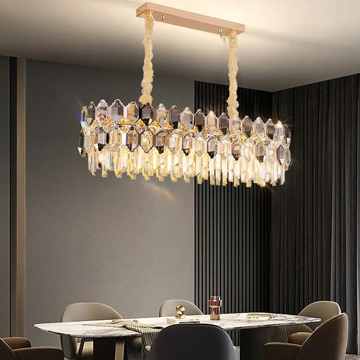 AM0575 — Light Luxury Crystal Chandelier for Living Rooms