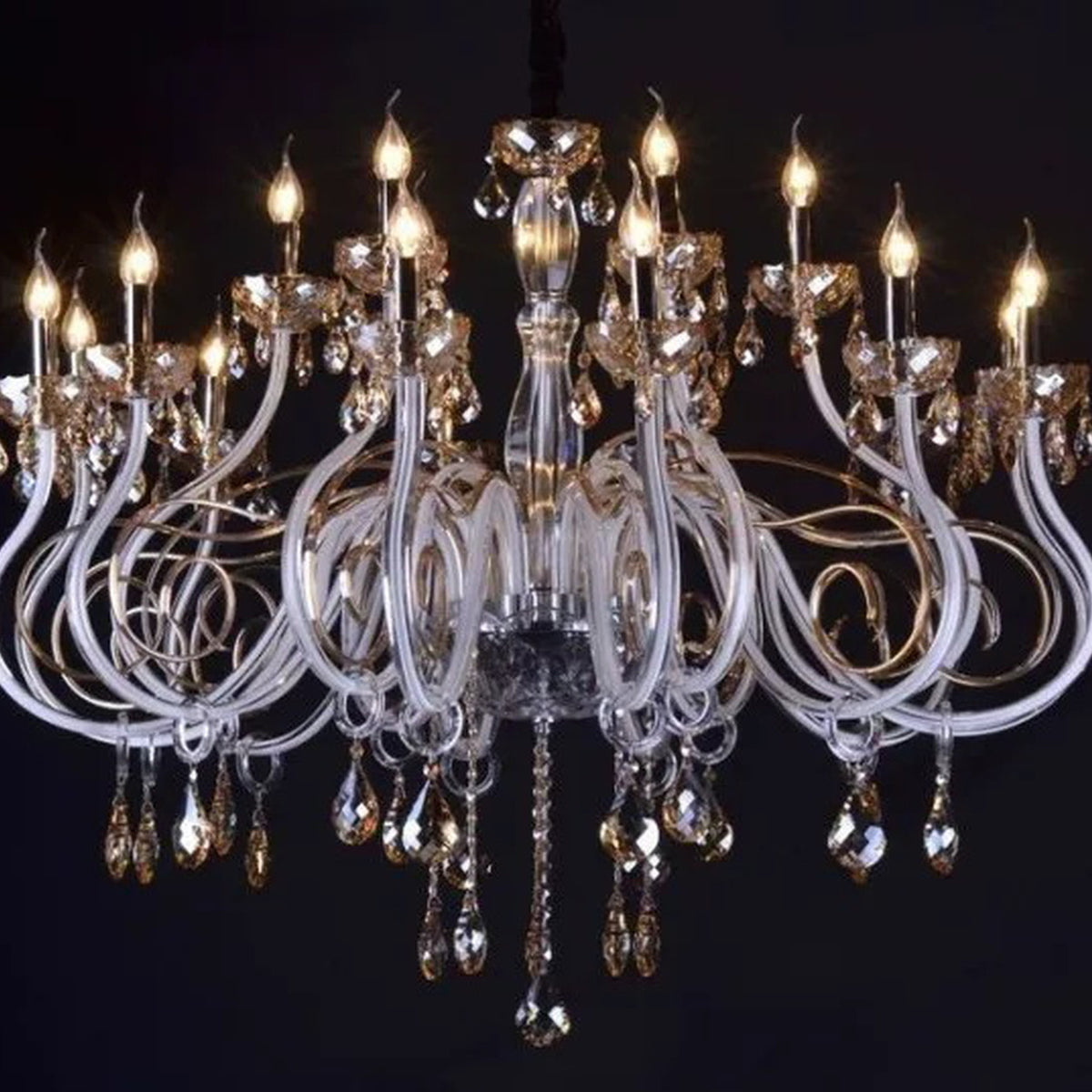 AM0747 — European Candle Crystal Chandelier for Living Rooms & Dining Rooms