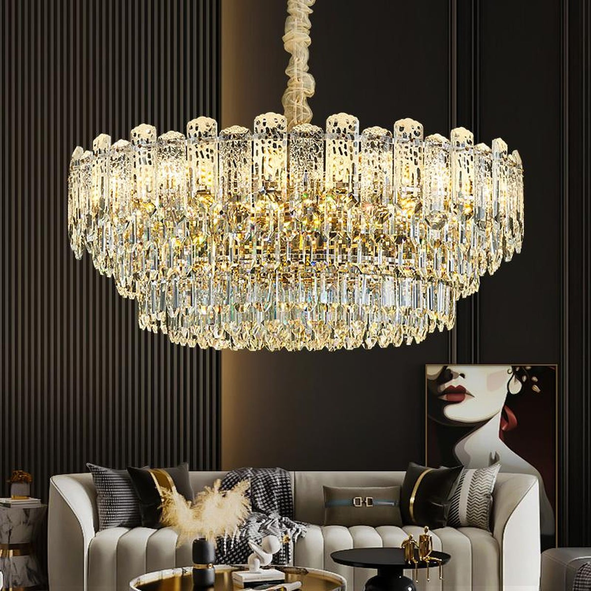 AM0512 — Light Luxury Imported K9 Crystal Chandelier for Living & Dining Rooms