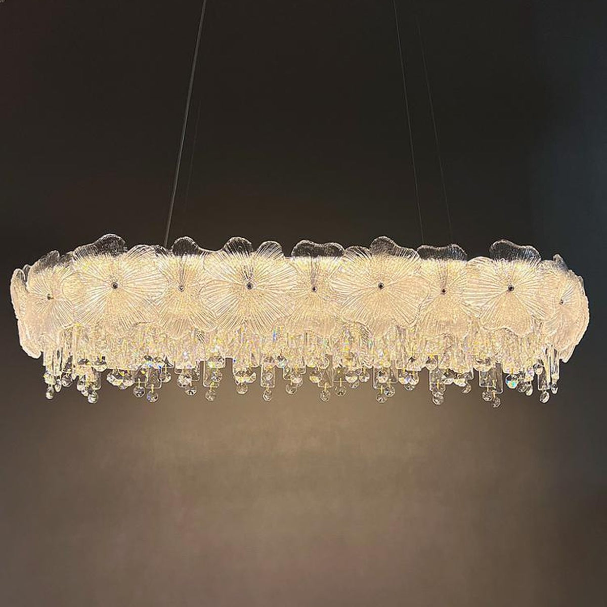 AM0651 — Light Luxury Floral Crystal Chandelier for Living Rooms