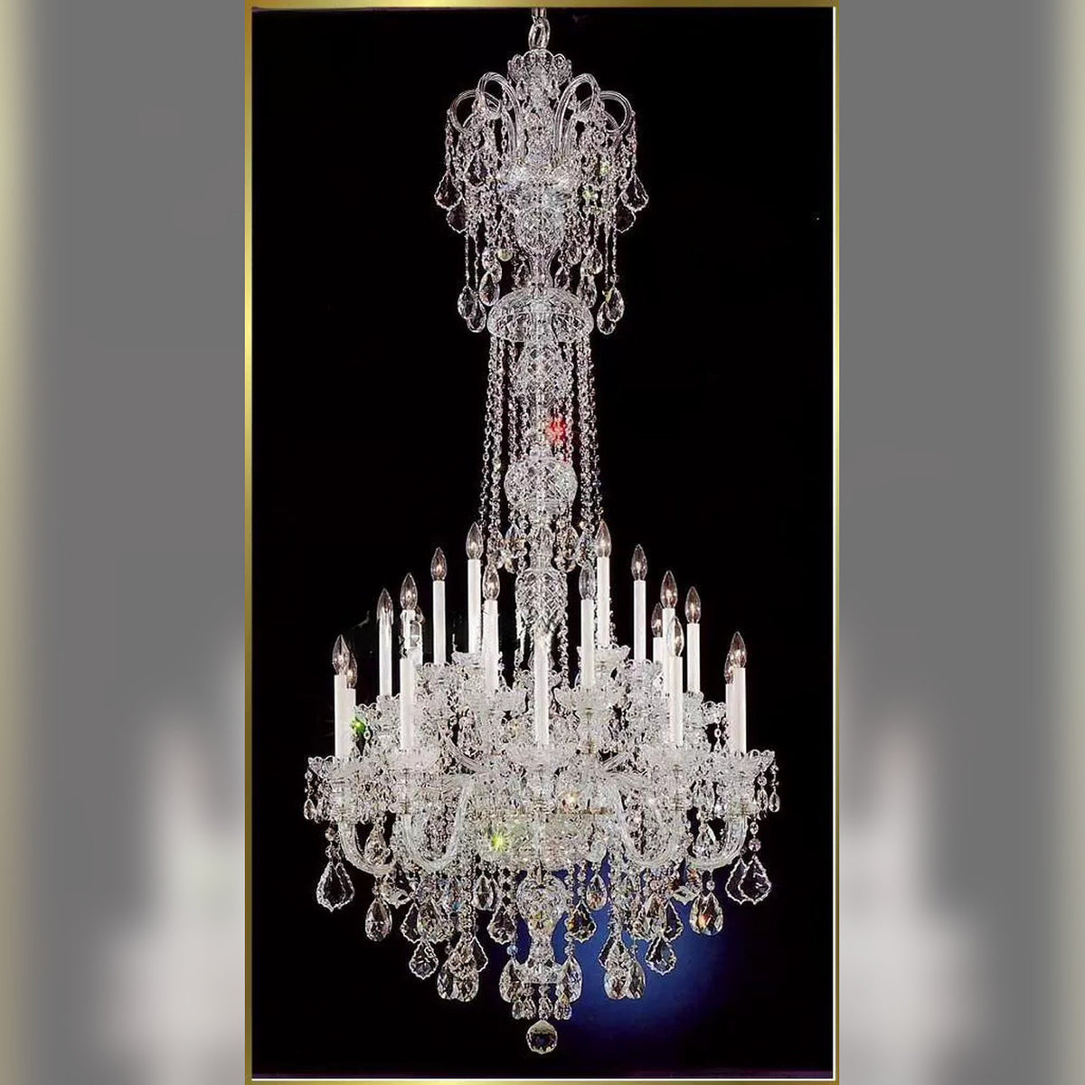 AM0725 — European Candle Stairwell Crystal Chandelier for Loft Spaces & Duplex Spaces