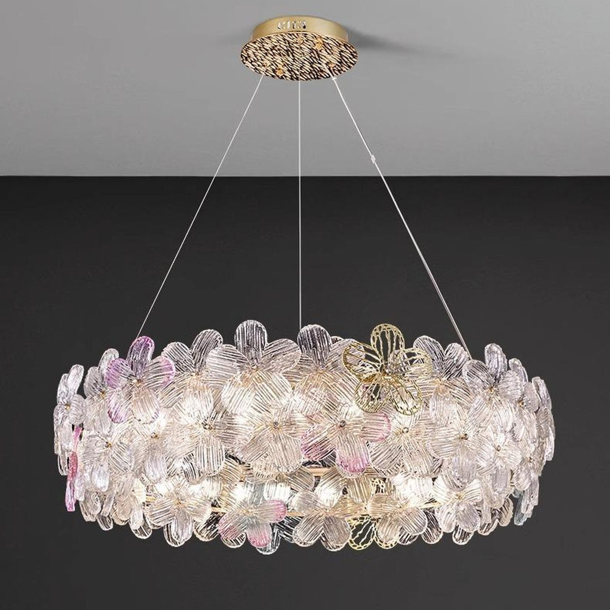 AM0662 — Light Luxury Floral Crystal Chandelier for Living Rooms