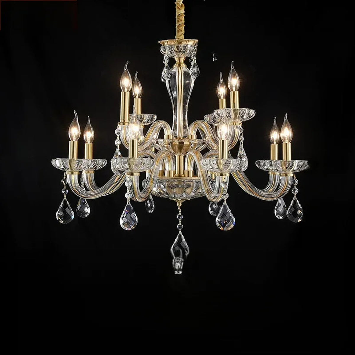 AM0834 — Modern Luxury Crystal Brass Chandelier for Living Rooms & Dining Rooms