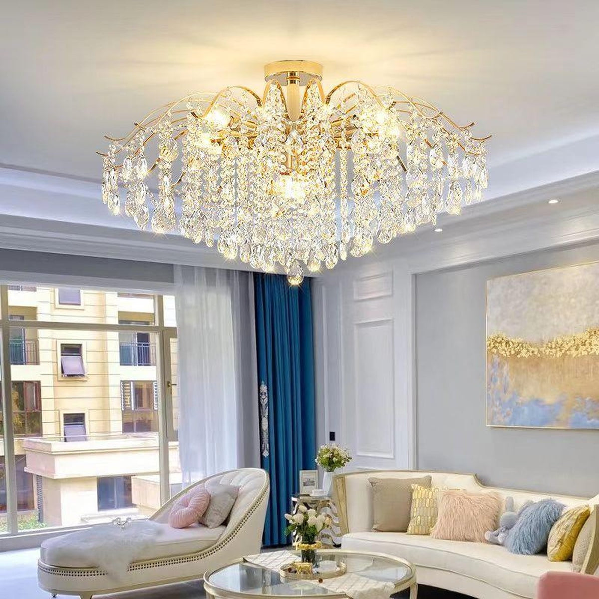AM0562 — Postmodern Crystal Ceiling Light for Living Rooms