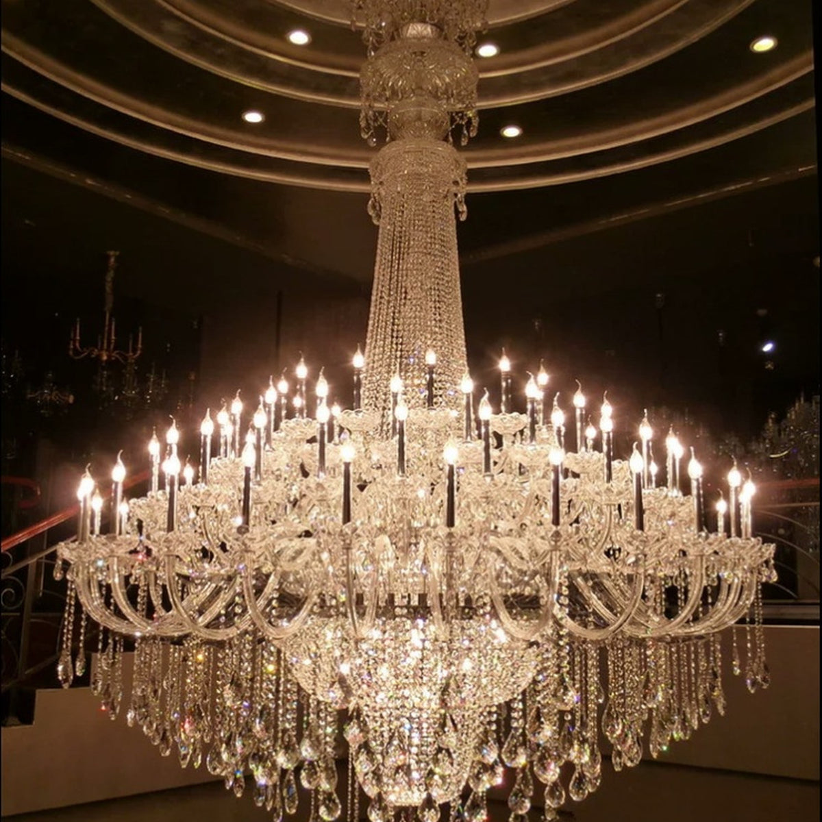 AM0788 — European Candle Duplex Metal Chandelier for Hotels & Ballrooms