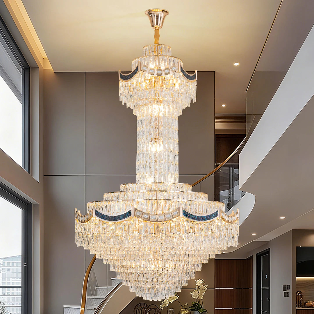 AM0131 · Postmodern Stairwell Crystal Chandelier for Double-Height Spaces · 6 Configurations — AM0131, view 6