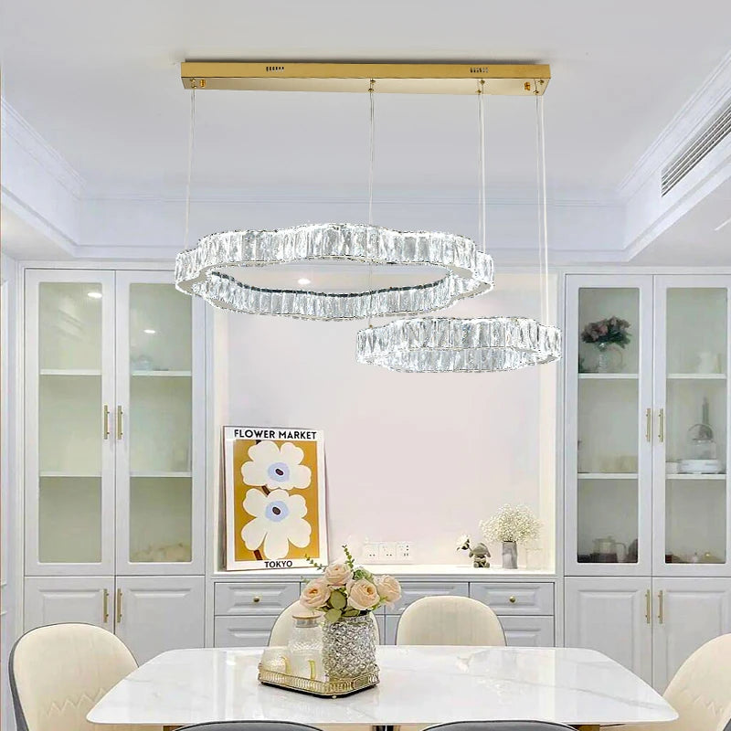 AM0082 · Modern Minimalist Cream-Tone Crystal Chandelier for Living Spaces — AM0082, view 6