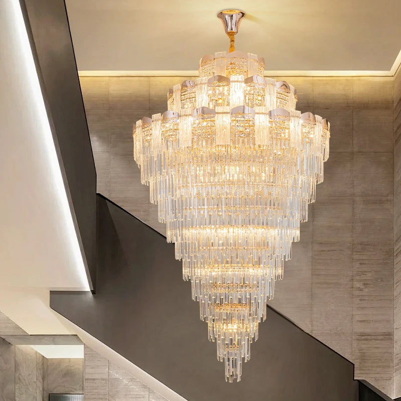 AM0010 · Modern Stairwell Crystal Chandelier for Double-Height Spaces · 5 Configurations — AM0010, view 6