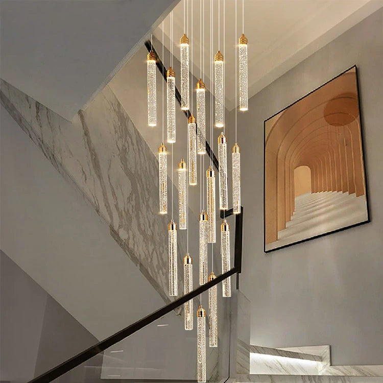 AM0012 · Modern Stairwell Extended-Drop Crystal Chandelier for Double-Height Spaces — AM0012, view 6