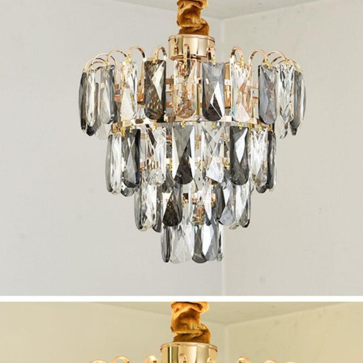 AM0498 — Modern Minimalist Stairwell Crystal Chandelier for Stairwells