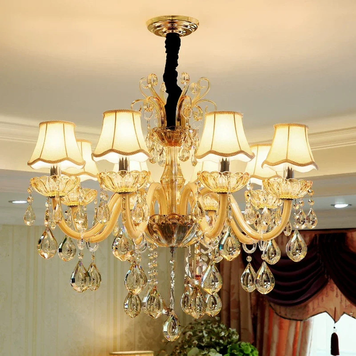 AM0784 — European Candle Duplex Metal Chandelier for Living Rooms & Dining Rooms