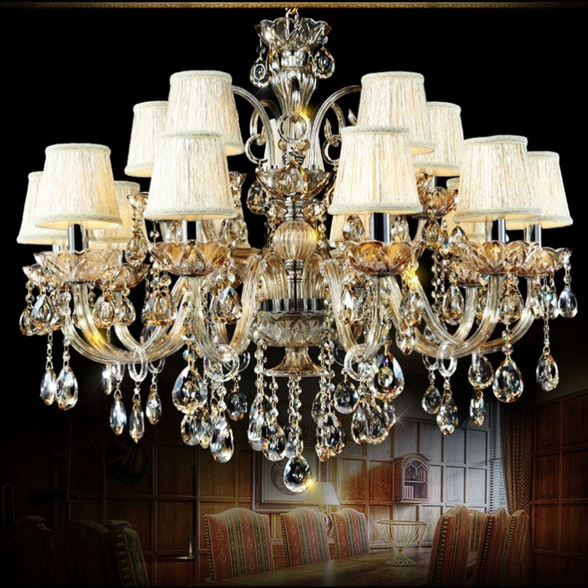 AM0774 — European Candle Crystal Chandelier for Living Rooms & Dining Rooms