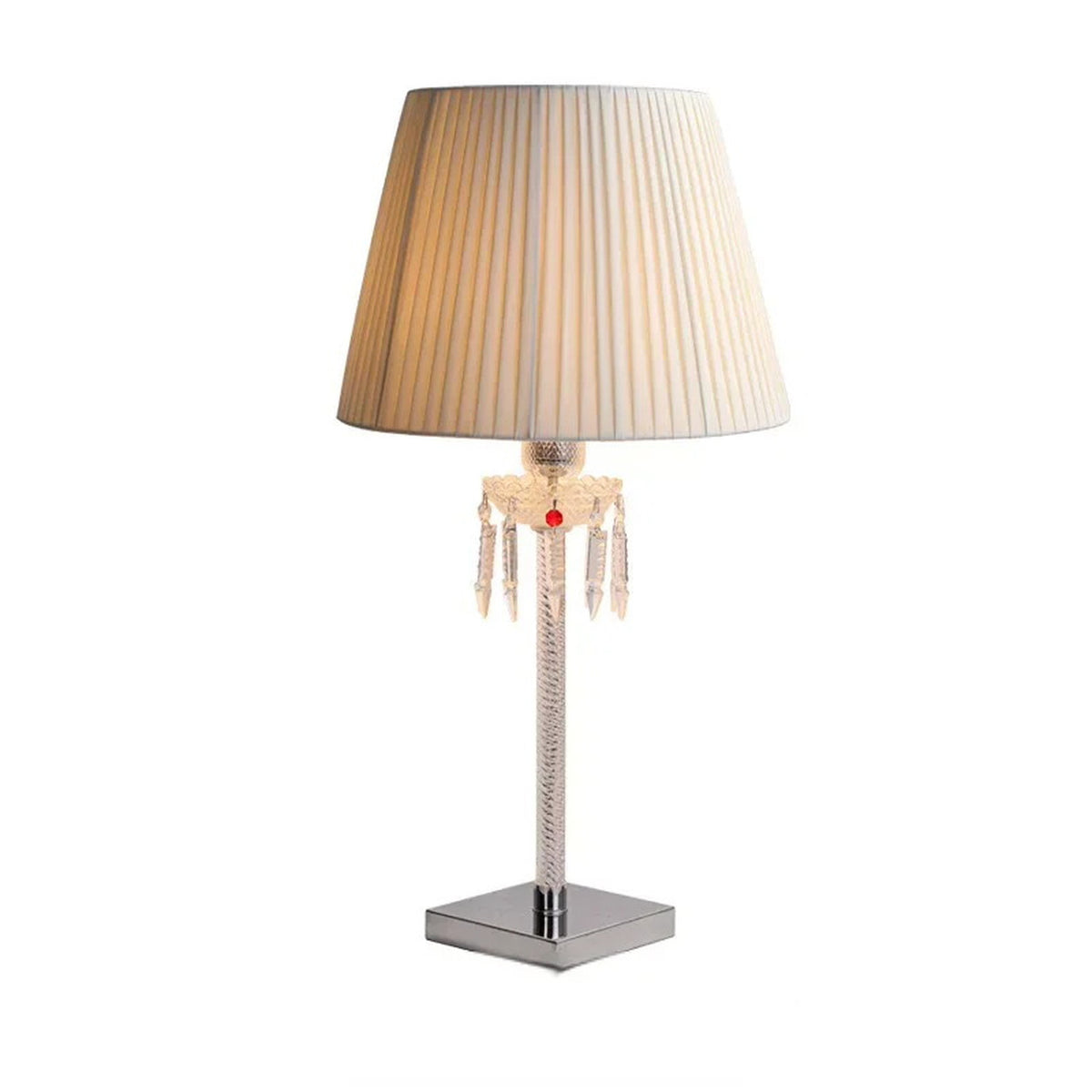 AM0851 — French Crystal Fabric Table Lamp for Living Rooms & Bedrooms