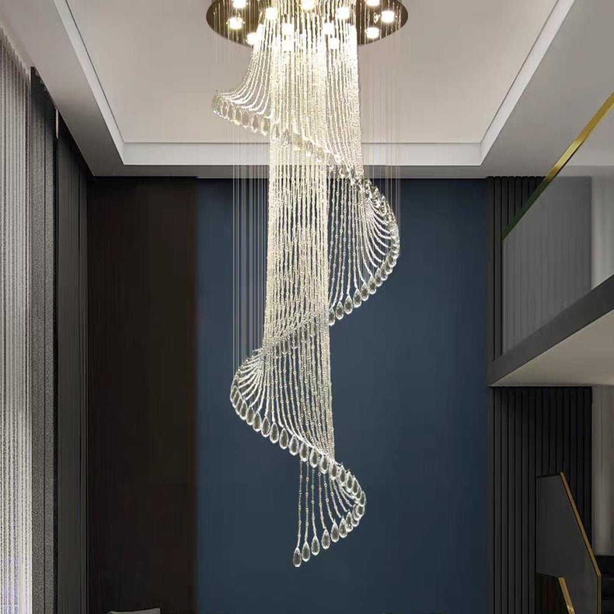 AM0500 — Light Luxury Stairwell Crystal Chandelier for Living Rooms