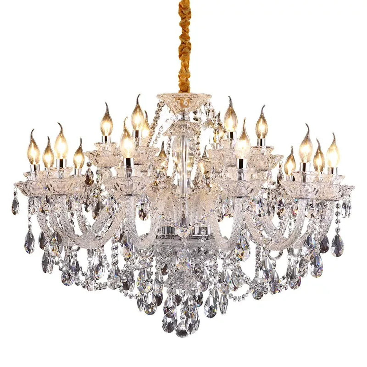 AM0753 — Mediterranean Candle Crystal Glass Table Lamp for Living Rooms & Bedrooms