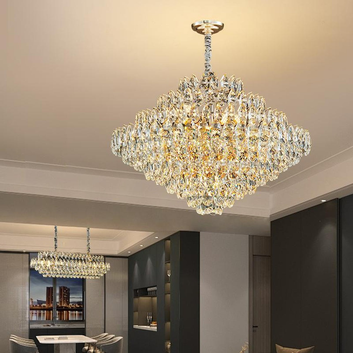 AM0492 — Light Luxury Crystal Chandelier for Living Rooms