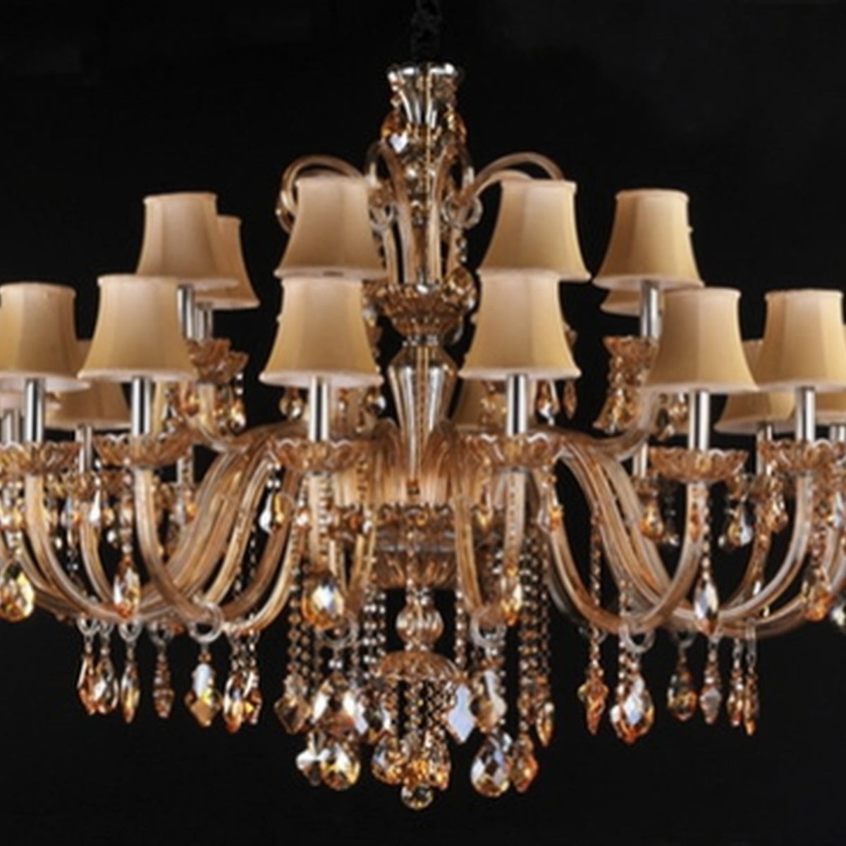 AM0724 — European Candle Duplex Crystal Chandelier for Living Rooms