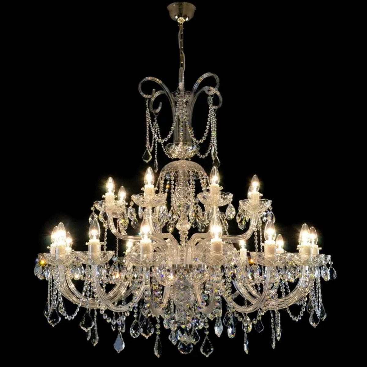 AM0788 — European Candle Duplex Metal Chandelier for Hotels & Ballrooms