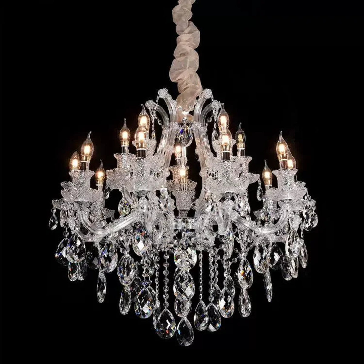 AM0809 — European Grand Hall Crystal Chandelier for Duplex Spaces & Stairwells
