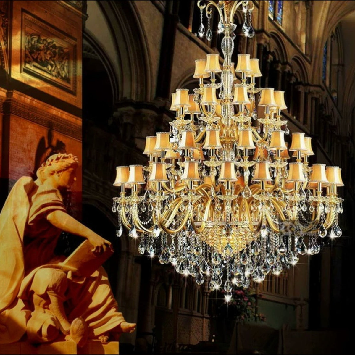 AM0738 — European Candle Crystal Chandelier for Living Rooms & Dining Rooms