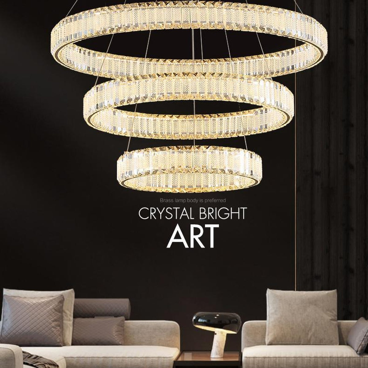 AM0511 — Modern Minimalist Ring K9 Crystal Chandelier for Living Rooms