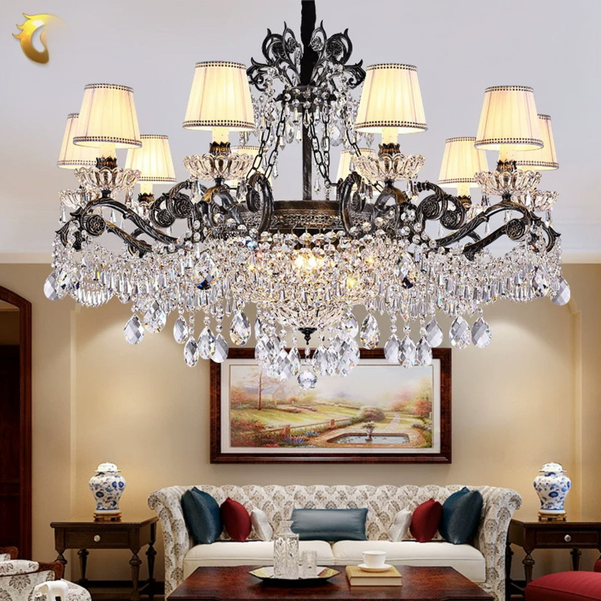 AM0858 — European Candle Crystal Chandelier for Living Rooms & Dining Rooms