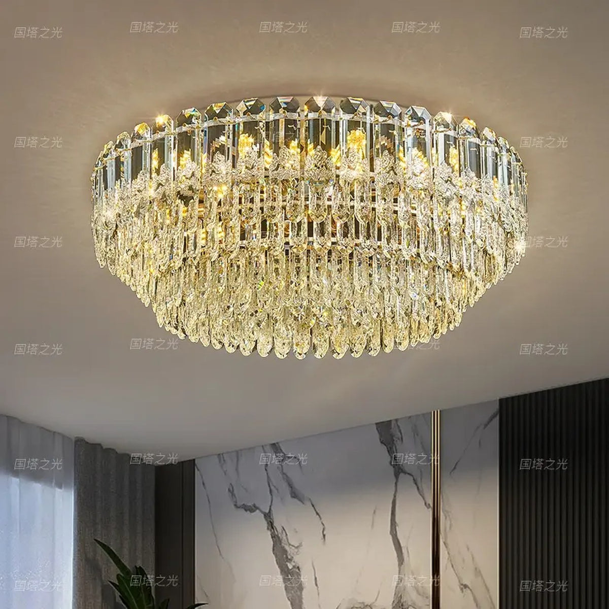 AM0660 — Modern Minimalist Crystal Chandelier for Living Rooms