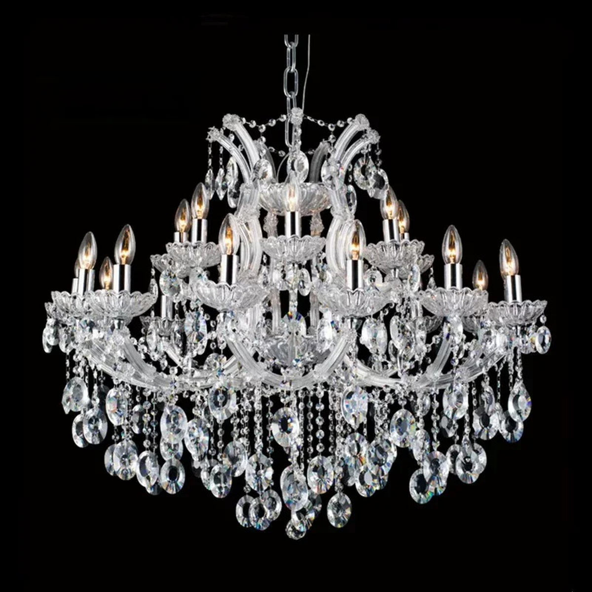 AM0852 — Modern Luxury Crystal Stainless Steel Chandelier for Duplex Spaces & Stairwells