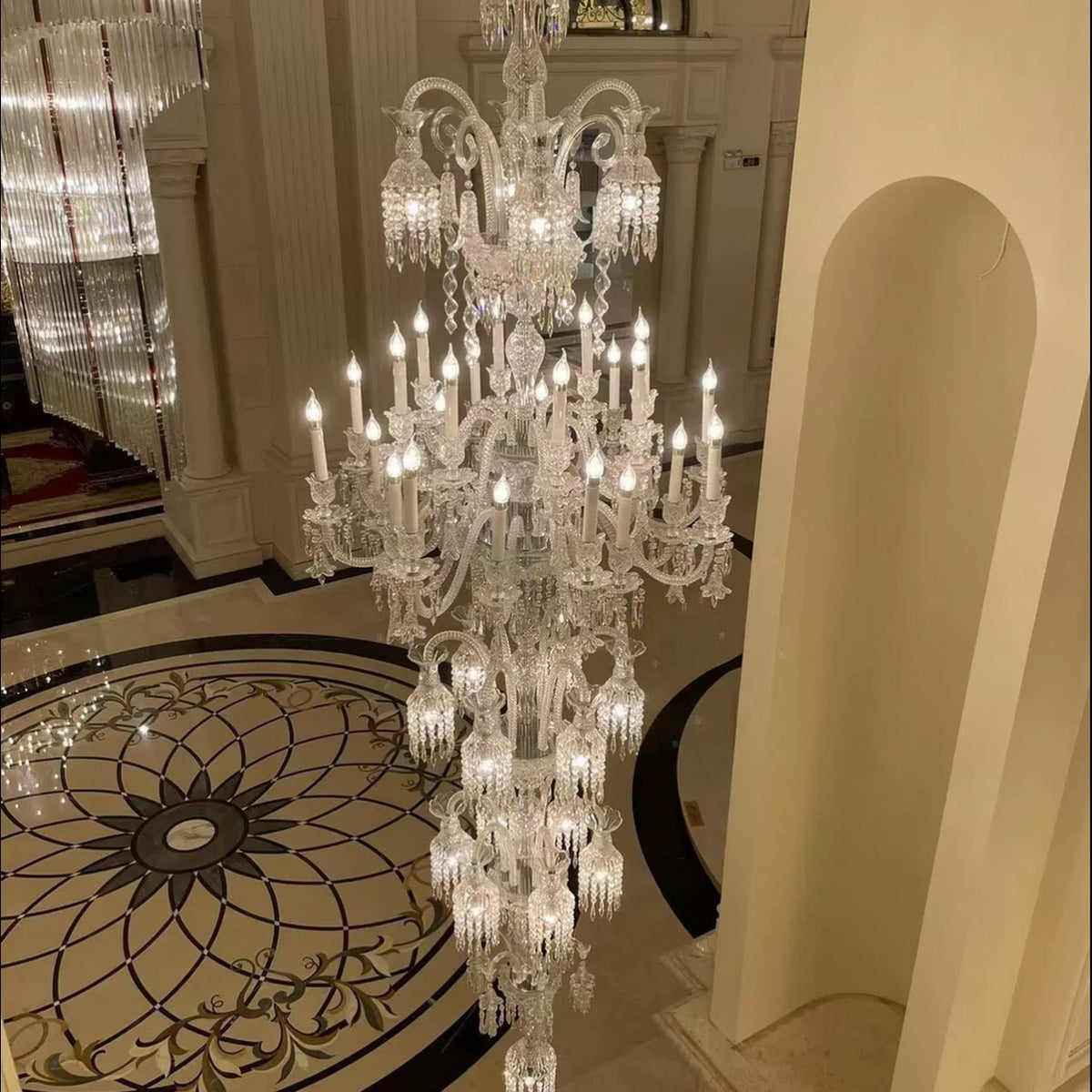 AM0812 — European Double-height Crystal Chandelier for Loft Spaces & Duplex Spaces
