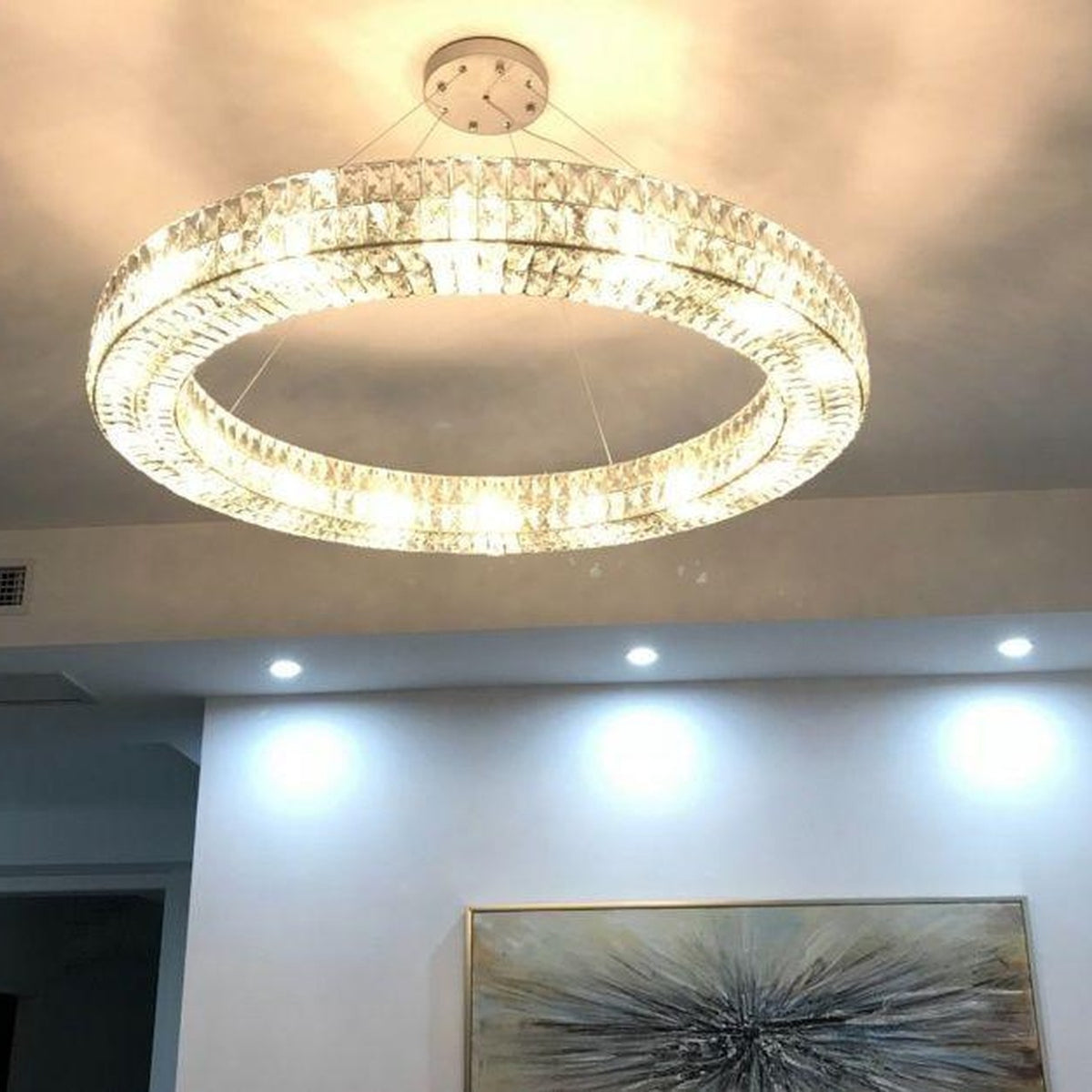AM0570 — Postmodern Round Crystal Chandelier for Living Rooms