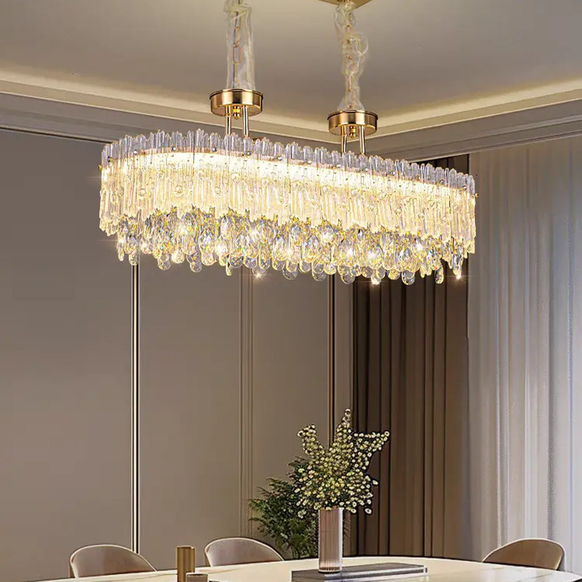 AM0611 — Modern Minimalist Crystal Chandelier for Living Rooms