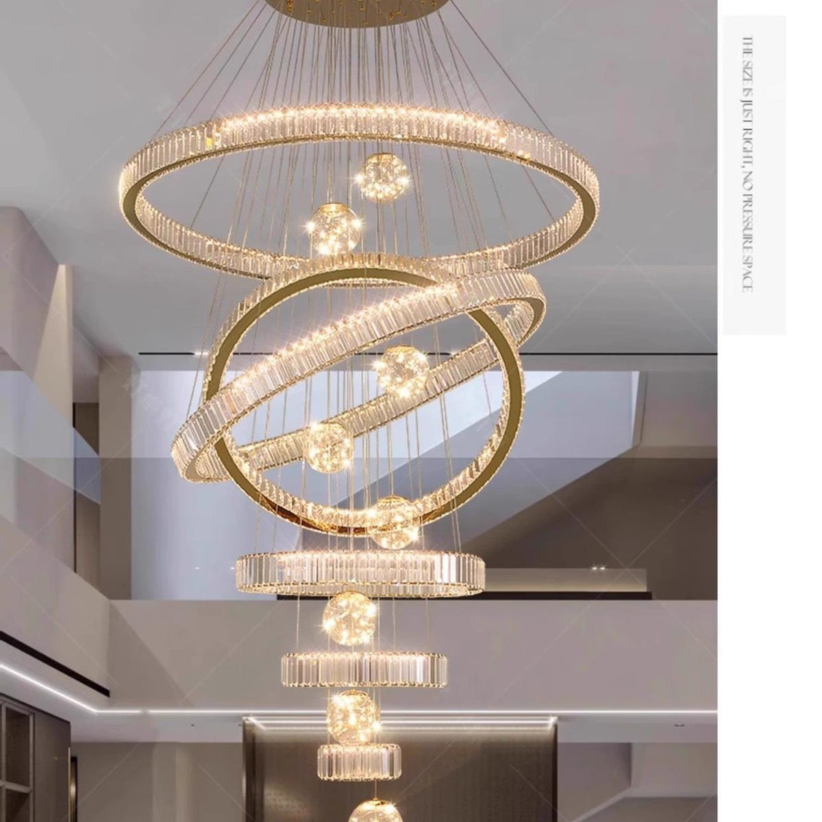AM0569 — Spiral Staircase Crystal Chandelier for Living Rooms