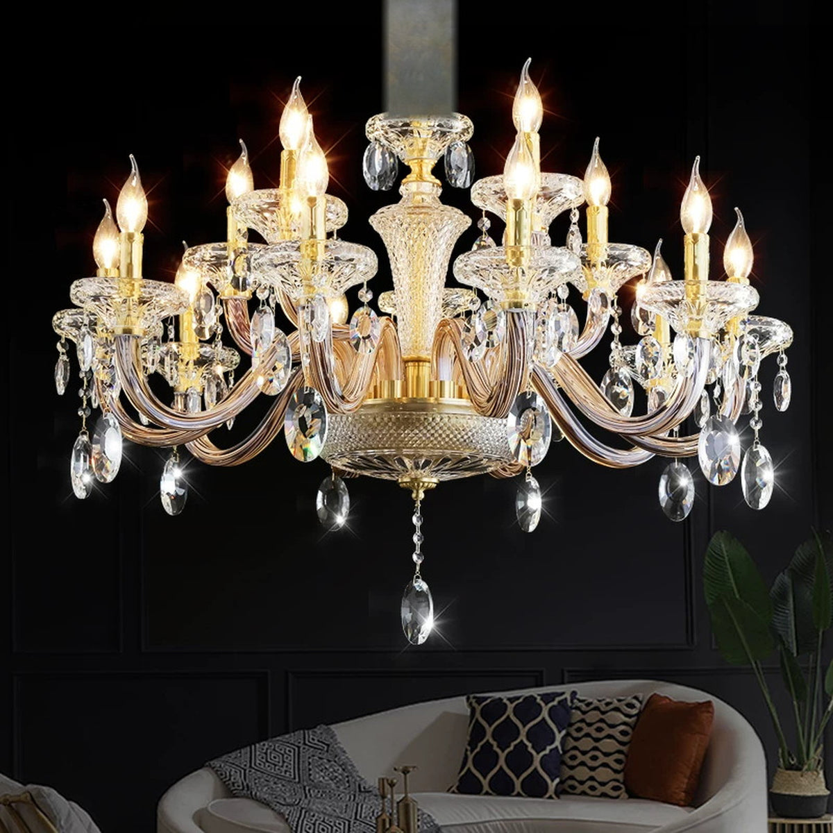 AM0752 — European Stairwell Duplex Crystal Chandelier for Living Rooms