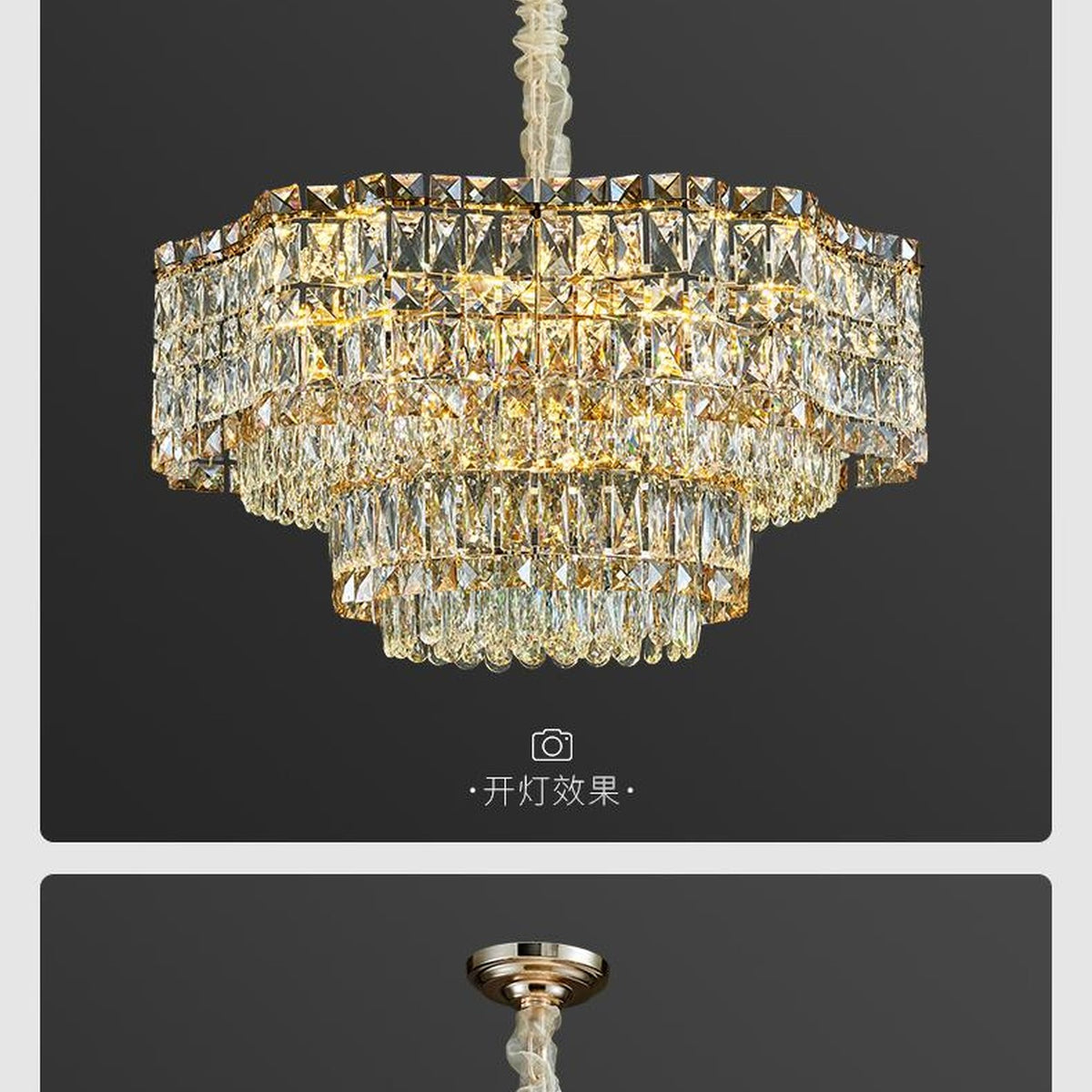 AM0652 — Postmodern Round Crystal Chandelier for Living Rooms