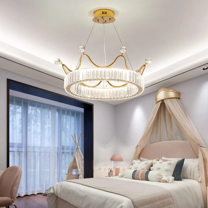 AM0083 · Modern Minimalist Crown Crystal Chandelier for Bedrooms · 3 Configurations — AM0083, view 6