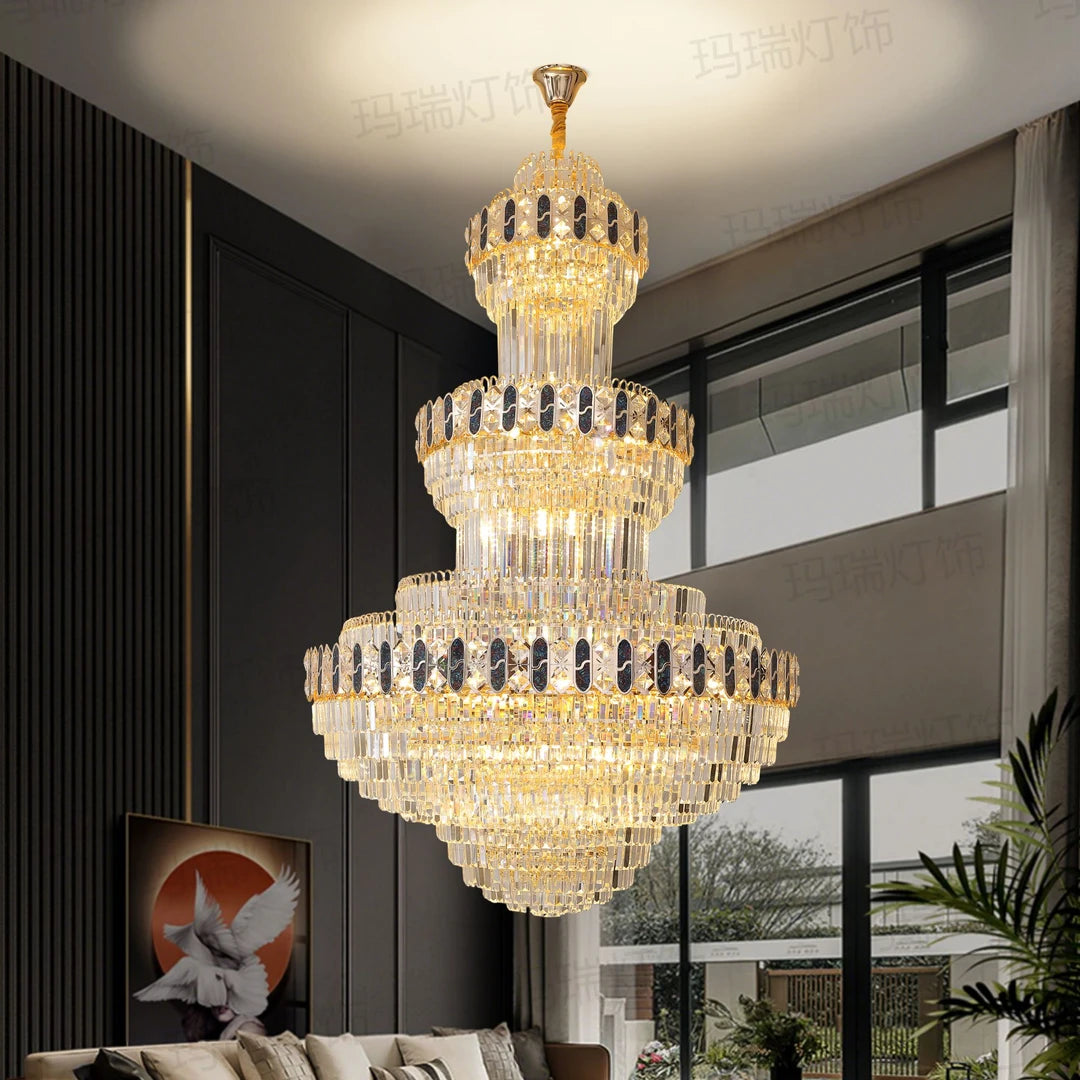 AM0043 · Modern Stairwell Crystal Chandelier for Double-Height Spaces · 6 Configurations — AM0043, view 6