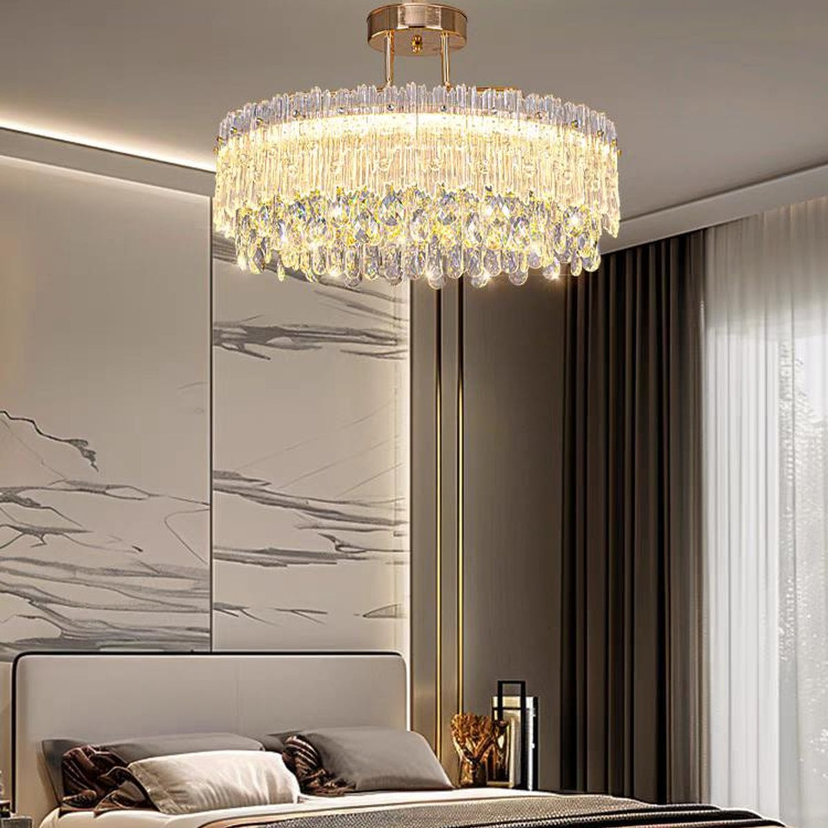AM0611 — Modern Minimalist Crystal Chandelier for Living Rooms