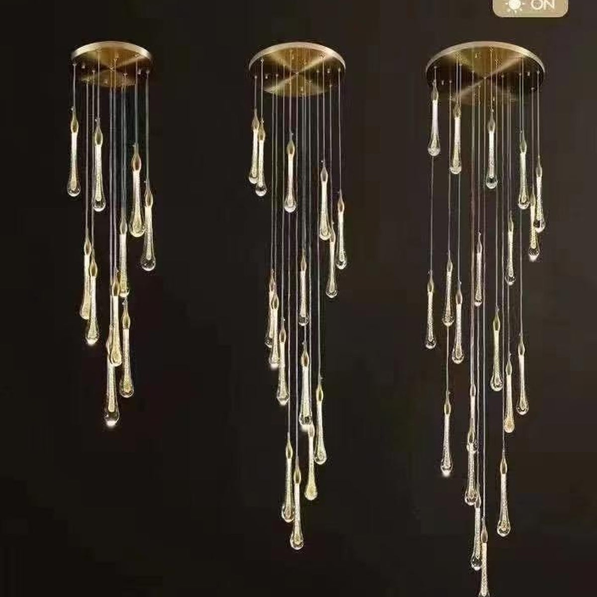 AM0566 — Light Luxury Spiral Staircase Crystal Chandelier for Living Rooms