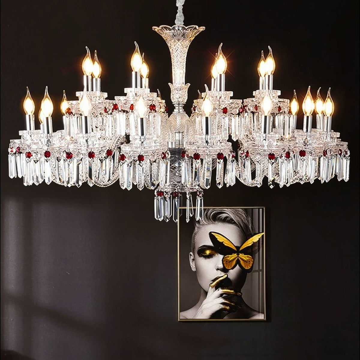 AM0842 — French Candle Crystal Chandelier for Living Rooms & Dining Rooms
