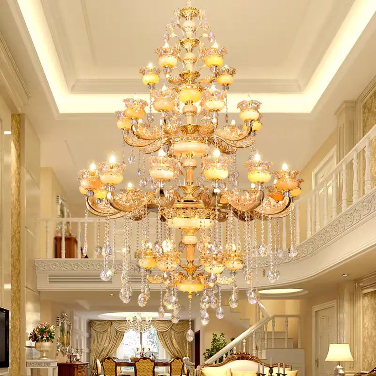 AM0677 — European Stairwell Crystal Chandelier for Living Rooms