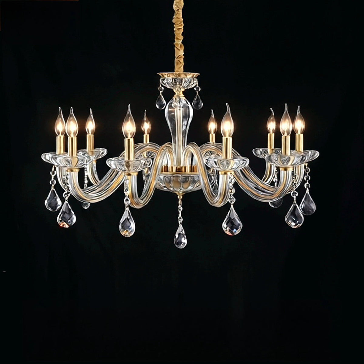 AM0834 — Modern Luxury Crystal Brass Chandelier for Living Rooms & Dining Rooms