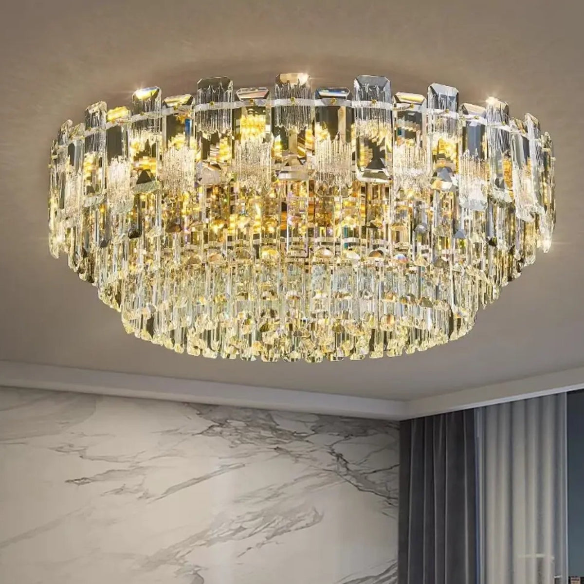 AM0615 — Modern Minimalist Crystal Ceiling Light for Living Rooms
