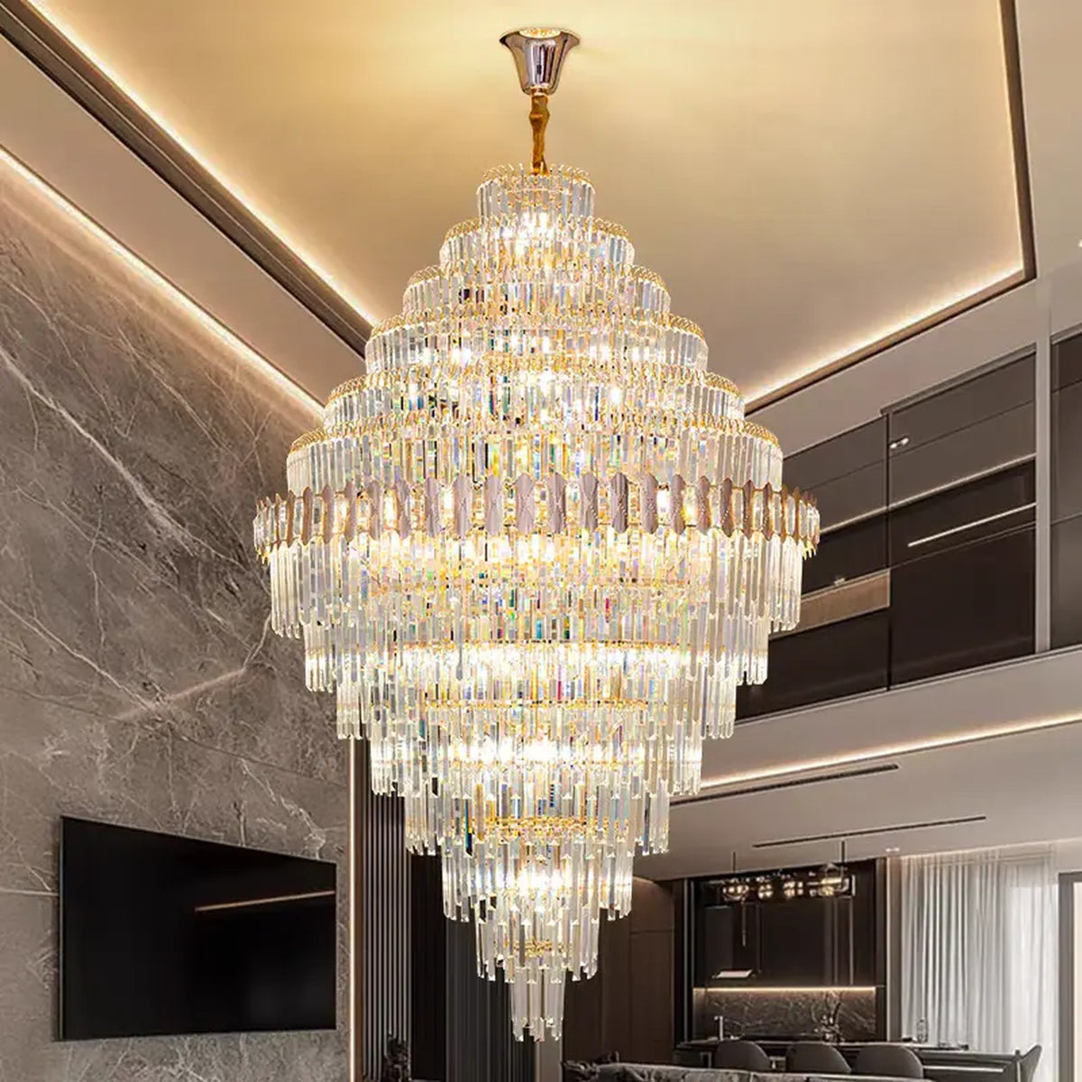 AM0682 — Postmodern Stairwell Chandelier for Living Rooms