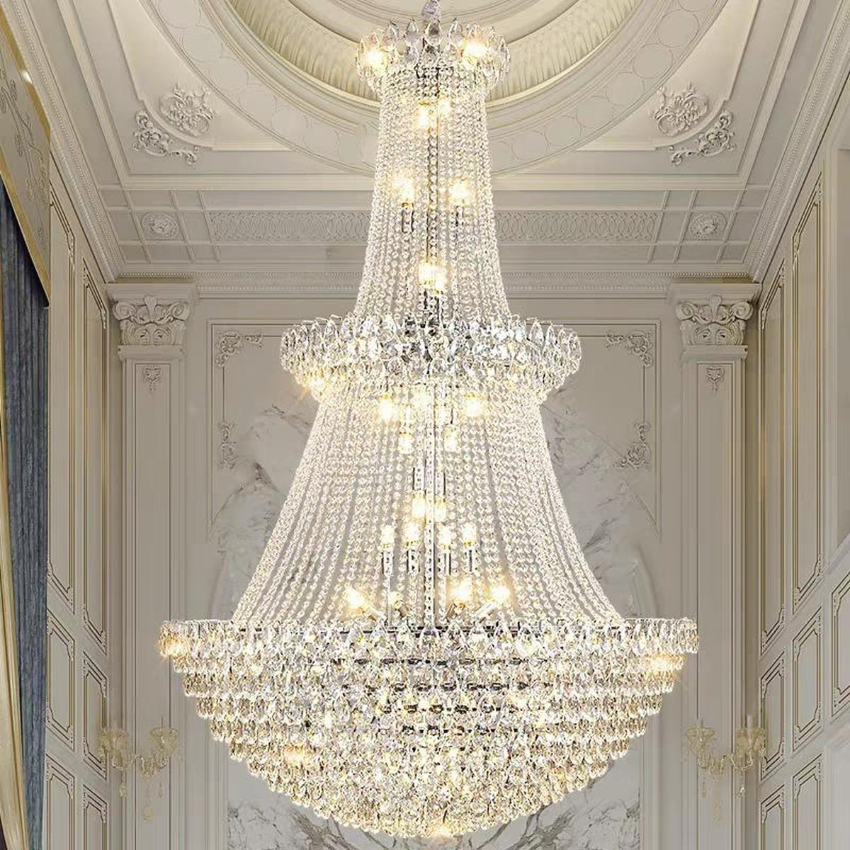 AM0610 — Light Luxury Stairwell Crystal Chandelier for Living Rooms