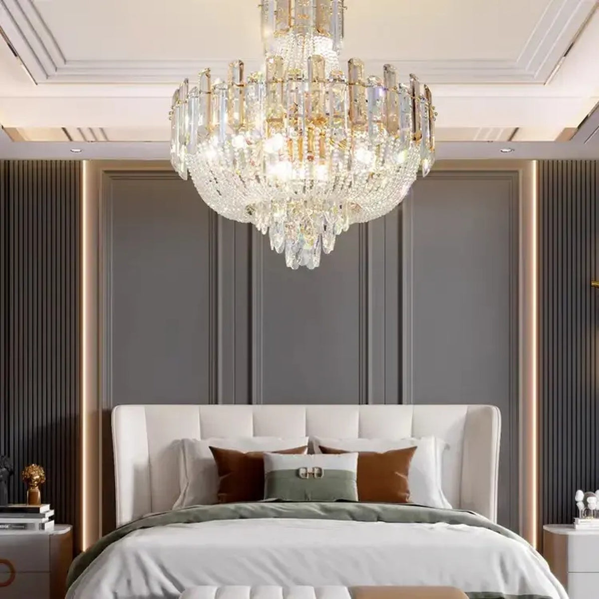 AM0597 — Light Luxury Stairwell Crystal Chandelier for Living Rooms
