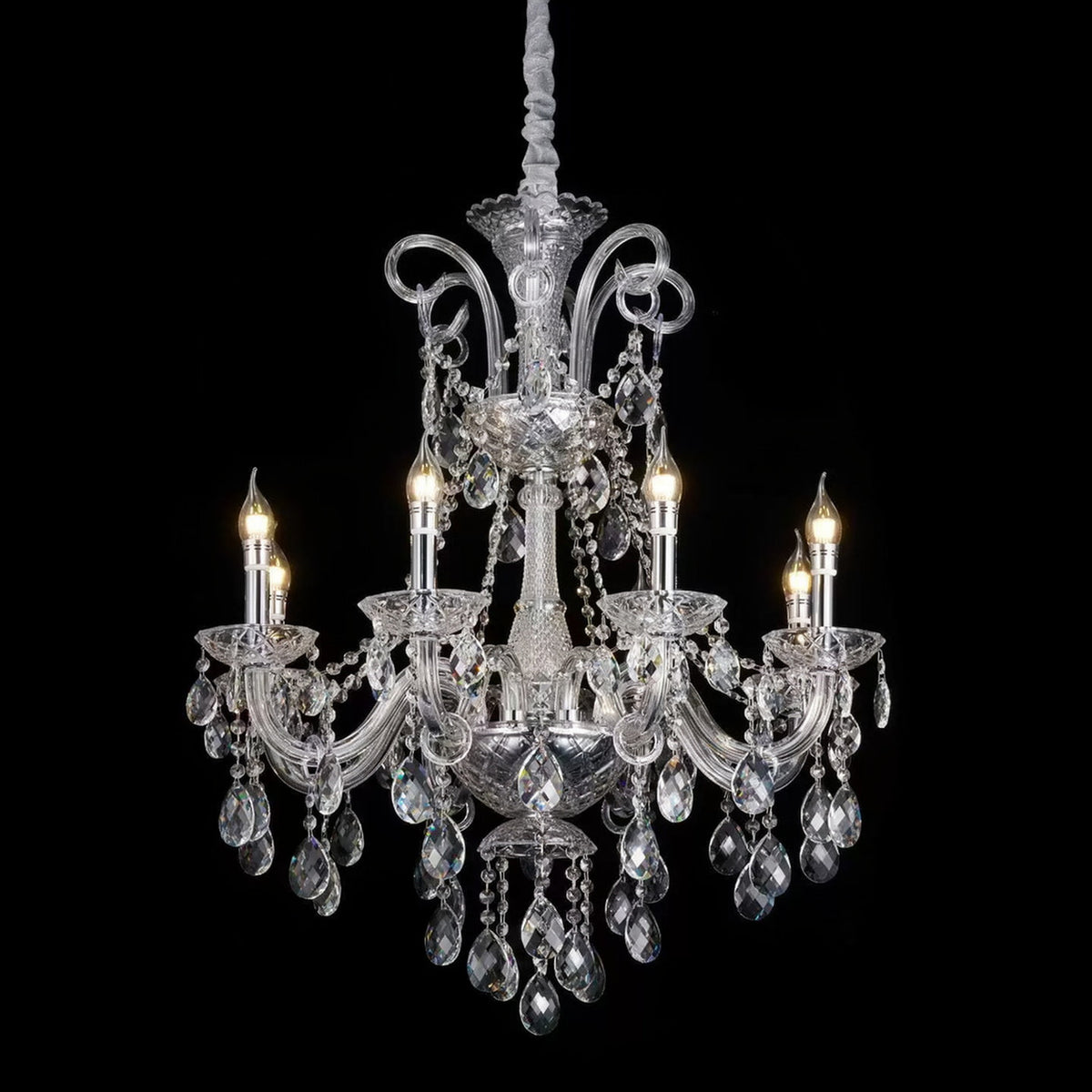 AM0855 — Modern Luxury Crystal Chandelier for Duplex Spaces & Stairwells