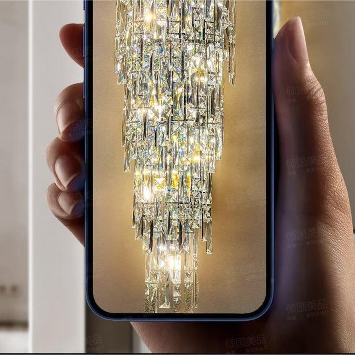 AM0480 — Light Luxury Stairwell Crystal Wall Light for Living Rooms