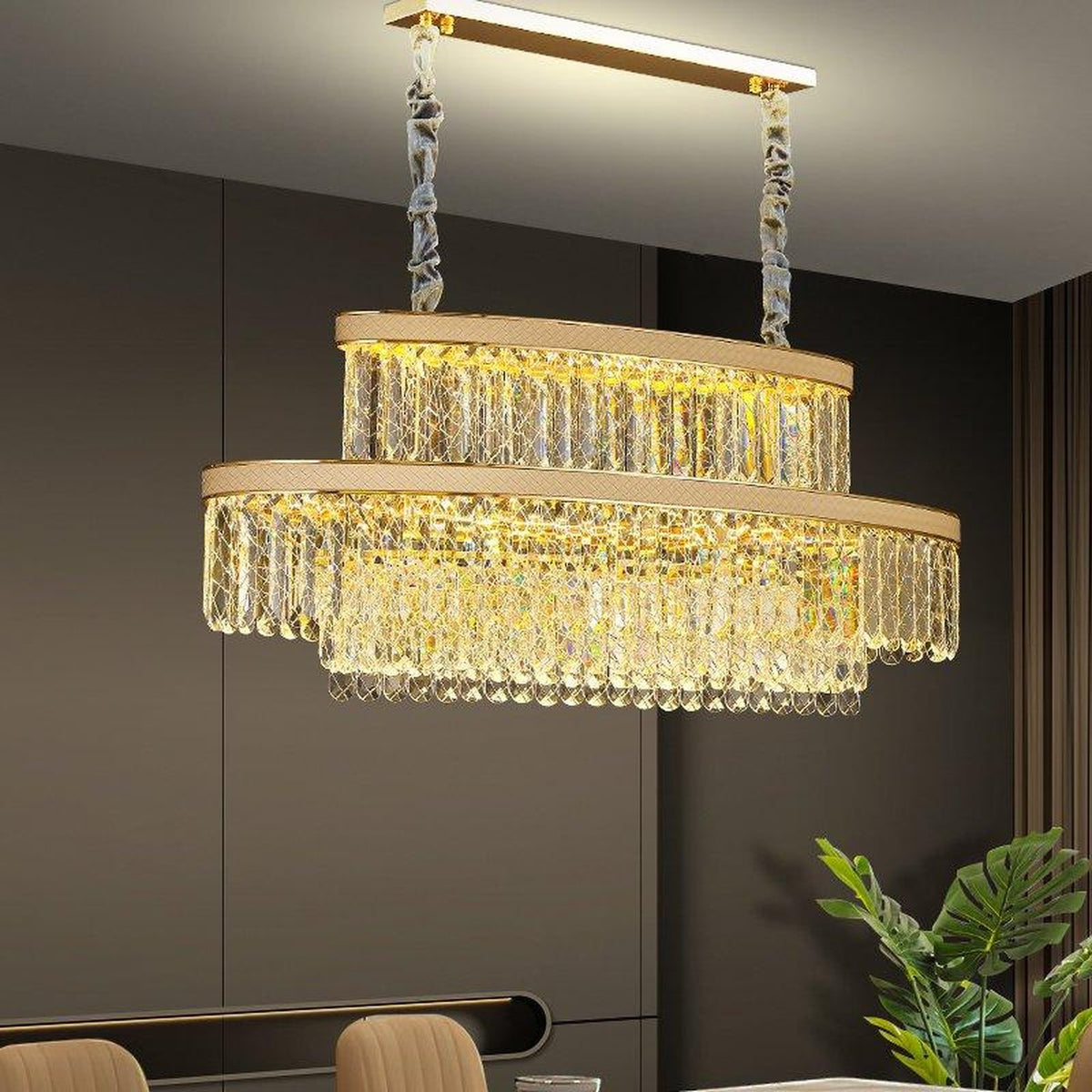 AM0619 — Light Luxury Crystal Chandelier for Living Rooms